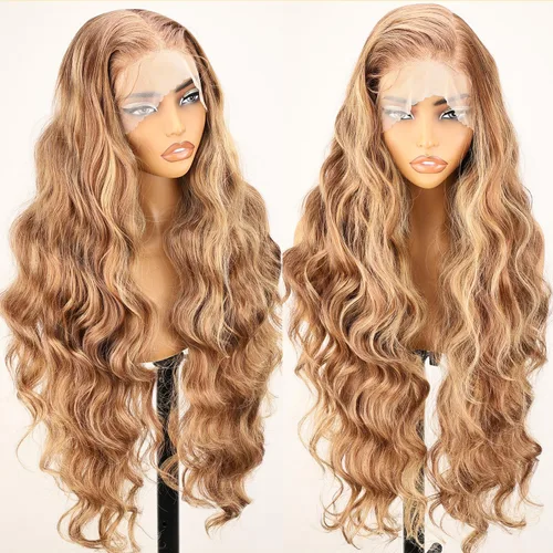 Miniatura 10 de SOKU Peluca negra de encaje frontal de 13 x 6 pulgadas, 32 pulgadas de largo, ligera, línea de cabello prearrancada con abuelitos, encaje suizo