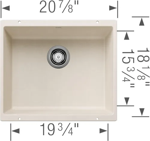 Miniatura 2 de BLANCO 527405 Precis Silgranit - Fregadero de cocina de 21 pulgadas con cuenco individual, color blanco suave