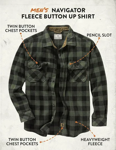 Miniatura 6 de Legendary Whitetails, Navigator - Camisa de vellón para hombre, con botones