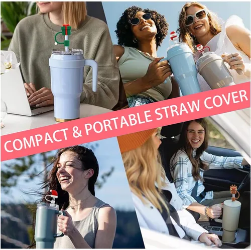 Miniatura 6 de Tapa con pajita para vaso Stanley, Tapa para pajita compatible para vaso de 30 y 40 oz con asa, tapas reutilizables a prueba de polvo de 10 mm 0.4