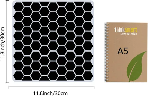 Miniatura 2 de GORGECRAFT Plantillas de nido de abeja de 11.8 x 11.8 in, grande, lavable, reutilizable, de plástico, cuadrado, para pintar en pared de madera