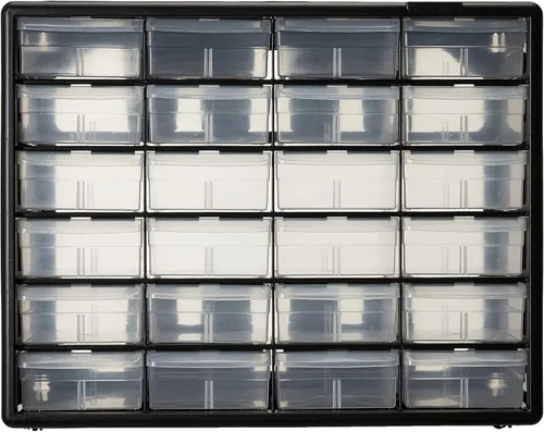 Miniatura 3 de 24 piezas de plástico para almacenamiento de herramientas y gabinete con cajones para manualidades de Akro-Mils 10124, medidas: 20 pulgadas x 16