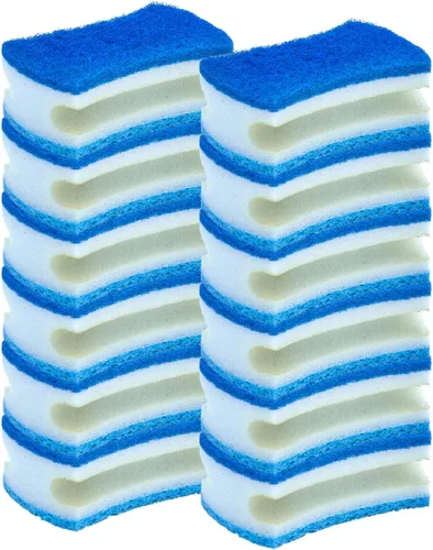 Miniatura 13 de Esponja exfoliante antiarañazos con un agarre cómodo, esponja de cocina resistente de doble cara, esponja de celulosa, sin arañazos, con juego