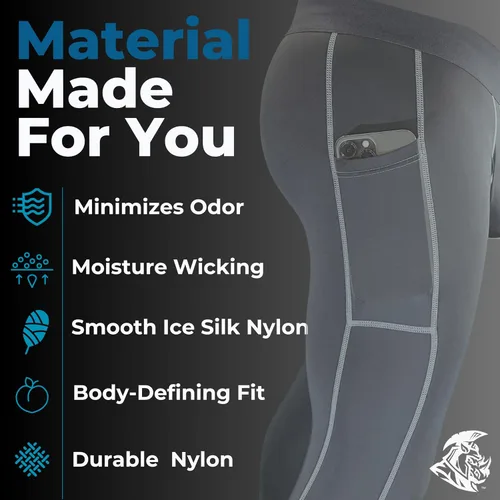 Miniatura 6 de Real Men D Pouch - Pantalones de compresión para hombre, leggings para hombre, pantalones de yoga, medias, capa base para hombres clima frío