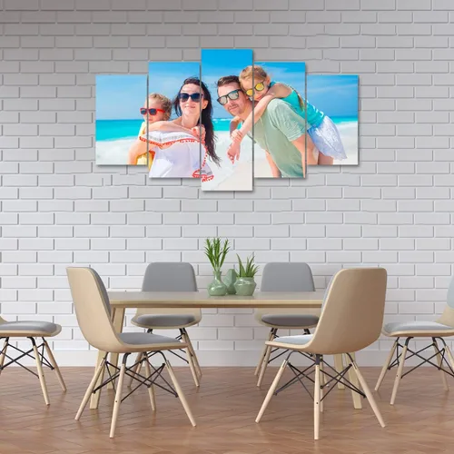 Miniatura 2 de LZIMU Impresiones en lienzo personalizadas de 5 paneles, personaliza tu foto en lienzo para decoración del hogar