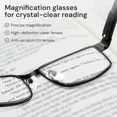 Miniatura 2 de BLS Businessman Gafas de Lectura Rectangulares - Lectores Profesionales Duraderos - Lentes que Bloquean la Luz Azul