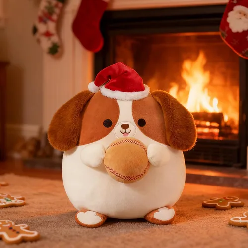 Miniatura 6 de Onsoyours Animal de Peluche Original de Perro Beagle Navideño con Gorro de Béisbol de Santa - Juguete de Peluche de Cachorro Deportivo Suave de 12
