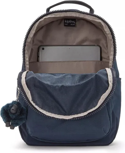 Miniatura 17 de Kipling Mochila pequeña Seoul para mujer, duradera, correas acolchadas para el hombro con funda para tableta, bolsa, Firma Emb, Mochila para tableta