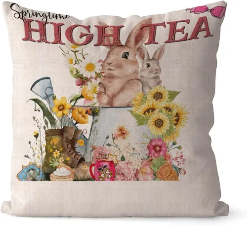 Miniatura 43 de Divertidas fundas de almohada de gnomo de Pascua, huevos de Pascua, zanahorias, divertidas fundas de almohada de 16 x 16 pulgadas, decoración