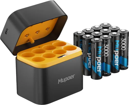 Miniatura 18 de Baterías AA recargables con caja, baterías de litio de 3600 mWh, AA de 1.5 V, 4 unidades, batería doble A, recargable, iones de litio de larga