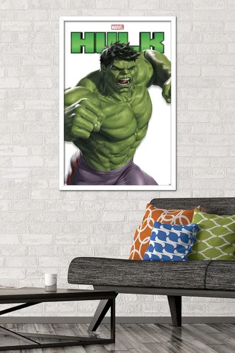 Miniatura 2 de Trends International Marvel Comics Hulk Feature Series - Póster de pared, 34 pulgadas de largo x 22.4 pulgadas, versión enmarcada en blanco