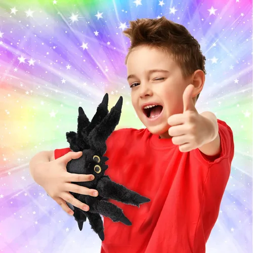 Miniatura 2 de DolliBu - Peluche de araña negra, animal de peluche súper suave para niños y niñas, bonito juguete de peluche de araña, regalo realista de felpa