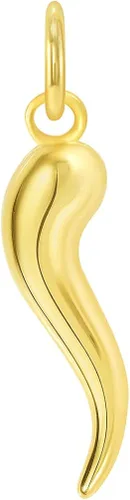 Miniatura 2 de Colgante de oro amarillo de 14 quilates con textura delicada de cuerno de Cornicello, Oro amarillo, no aplica