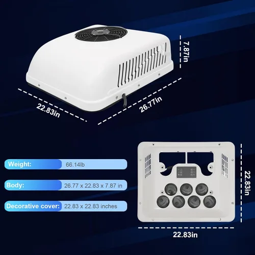 Miniatura 6 de Aire acondicionado para caravana, 12 V, aire acondicionado para caravana, aire acondicionado eléctrico de calor y frío, apto para RV, autocaravana