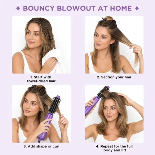Miniatura 9 de Cepillo de Aire Caliente, Aima Beauty Salon Secador de Cabello y Voluminizador de Un Solo Paso, Cepillo Secador de Cabello 4 en 1, Herramientas