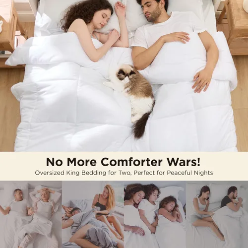 Miniatura 234 de Bedsure Relleno de edredón – Edredones acolchados tamaño King, edredón para todas las estaciones, ropa de cama alternativa de plumón suave, con 8