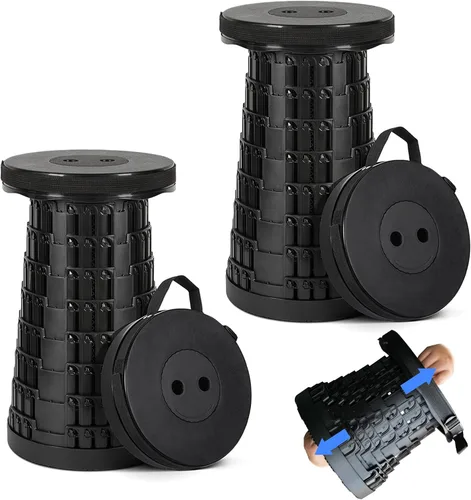 Miniatura 13 de Taburete plegable máximo de 620 libras y bolsa de transporte acolchada 3 en 1, taburete telescópico portátil para adultos, asiento plegable