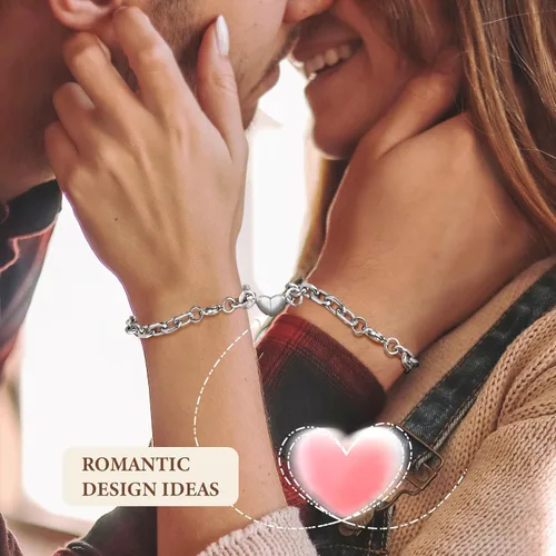 Miniatura 2 de TempBeau Pulsera para Pareja - Pulsera de Identificación Personalizada con Grabado Personalizado, Pulsera de Cuerda Trenzada para Él y Ella