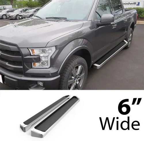 Miniatura 2 de APS (Estilo de estribo plateado) Estribos Barras nerf - Escalones laterales Compatibles con Ford F-150 SuperCrew Cab 2015-2025 y F-150 Lightning