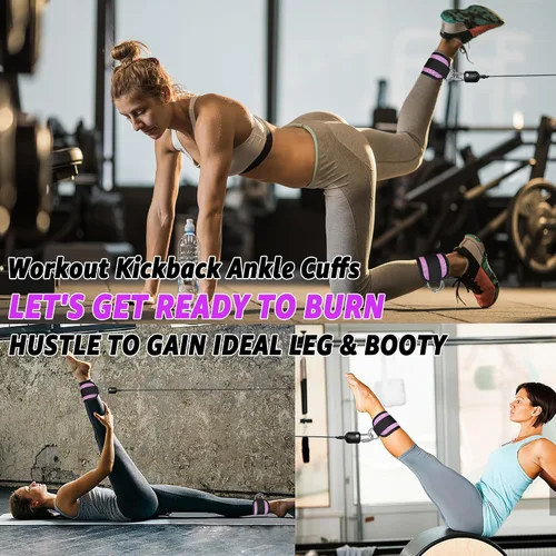 Miniatura 18 de Correas de Tobillo de Fitness para Máquina de Cable, Kickbacks Ejercicios de Glúteos, Ejercicios de Parte Inferior del Cuerpo, Correas Ajustables