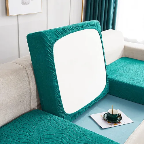 Miniatura 13 de Fundas de cojín impermeables para asiento de sofá, fundas elásticas de cojín de jacquard de elastano, protector de muebles grueso con parte inferior