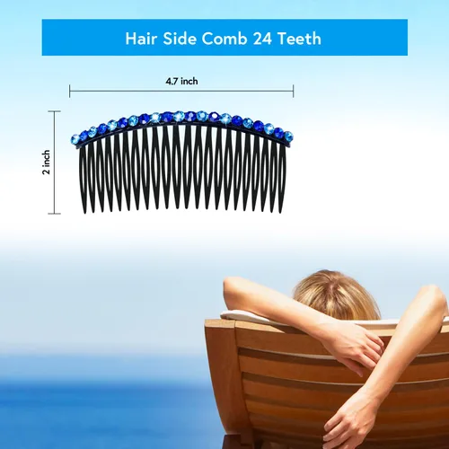 Miniatura 5 de Peines laterales con diamantes de imitación para mujer, peine de flequillo, pinzas para el cabello, accesorios para el cabello, peine decorativo 24