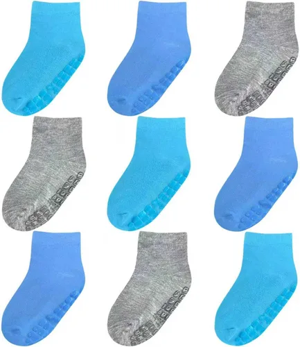 Miniatura 9 de Calcetines de media altura con agarres para bebés (9 pares) para niños pequeños de 0-7 años