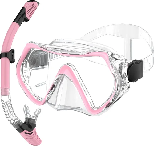 Miniatura 10 de Dry Snorkel Set,Panoramic Wide View Anti-Fog Scuba Diving Mask,Professional Snorkeling Gear for Adults