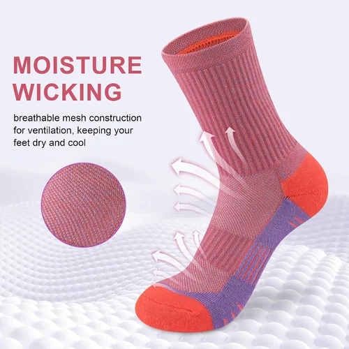 Miniatura 2 de cuangya Calcetines deportivos de compresión acolchados para mujer, 5 pares