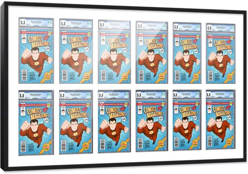 Miniatura 73 de Marco de cómic con paspartú para 8 CGC, CBCS o PGX Graded Comics - Marco de cómic blanco para cómics de 8.125 x 13 pulgadas Marco blanco