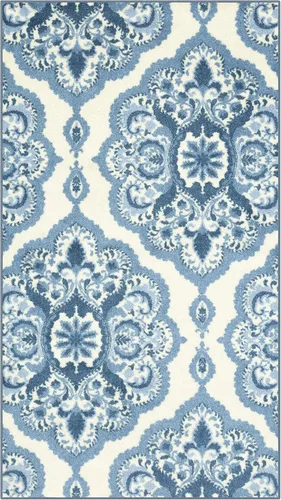 Miniatura 37 de Maples Rugs - Alfombra antideslizante Vivian, para pasillo o entrada, patrón de medallones [fabricada en Estados Unidos], 2 x 6 pies, color gris