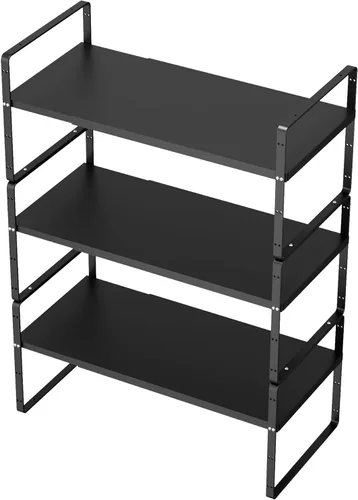 SANNO Estante expandible para gabinete, estante de especias, organizador de armario de cocina, organizador apilable para mostrador, estantes grandes