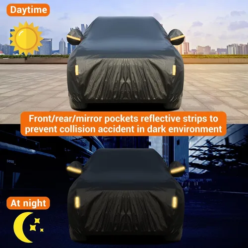 Miniatura 5 de Tecoom Funda impermeable para automóvil para todo tipo de clima, fundas para automóviles con forro polar grueso con cerradura/puerta con cremallera