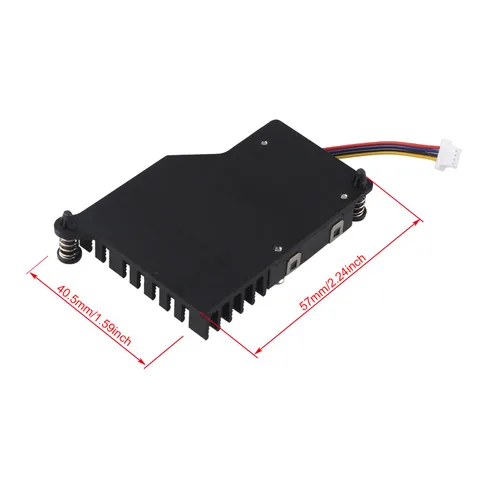 Miniatura 5 de ZDE ZP536 Enfriador activo para Raspberry Pi 5 disipador de calor de aluminio soplador controlado por temperatura PWM Ventilador de refrigeración