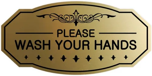 Miniatura 18 de Signs ByLITA Letrero de Victorian Please Wash Your Hands (plata cepillada) - Grande Brushed Silver