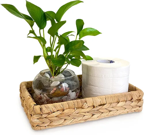 Toallero tejido rústico de hierba marina para spa, jacinto de agua de granja, servilleta para escritorio