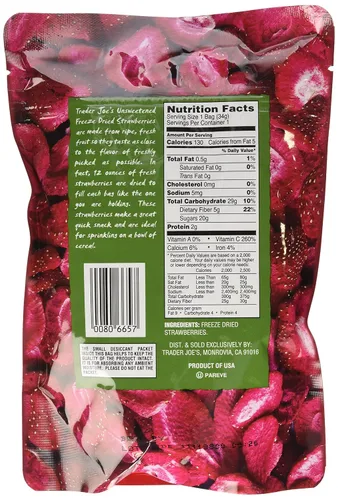 Miniatura 2 de Trader Joe's Fresas liofilizadas de frutas secas sin azúcar y sin sulfuro, 1.2 onzas (paquete de 3)