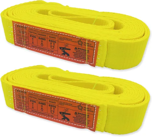 Miniatura 22 de Correa de 1 capa de 1" x 4 pies para elevación 2 paquetes Correas de amarre resistentes para aparejo, movimiento, remolque y elevación KODIAK STRAPS
