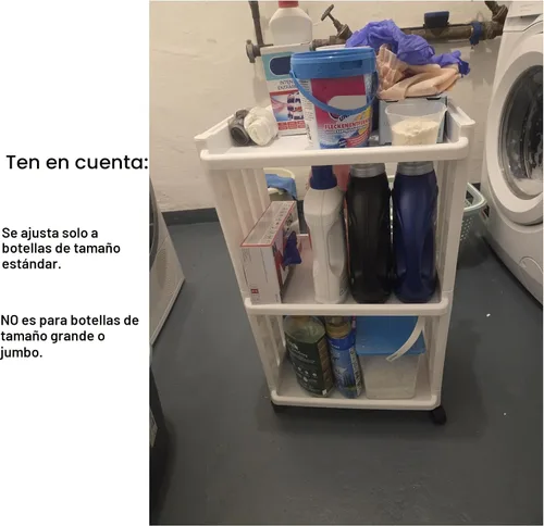 Miniatura 3 de Carrito de Almacenamiento con Ruedas Organizador Delgado con Estantes de 3 Niveles para Lugares Estrechos Unidad de Estantería Móvil Torre
