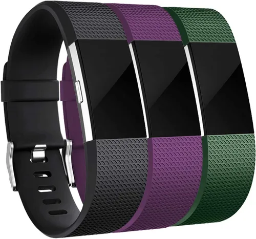 Miniatura 9 de Correas de reemplazo Maledan compatibles con Fitbit Charge 2, paquete de 3, grandes, gris/azul/negro Negro/Azul/Gris