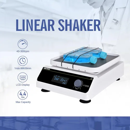Miniatura 2 de Agitador lineal LCD de 40 a 300 rpm, capacidad de 4.4 lbs, con temporizador, agitador lineal digital con modo continuo o modo de temporizador