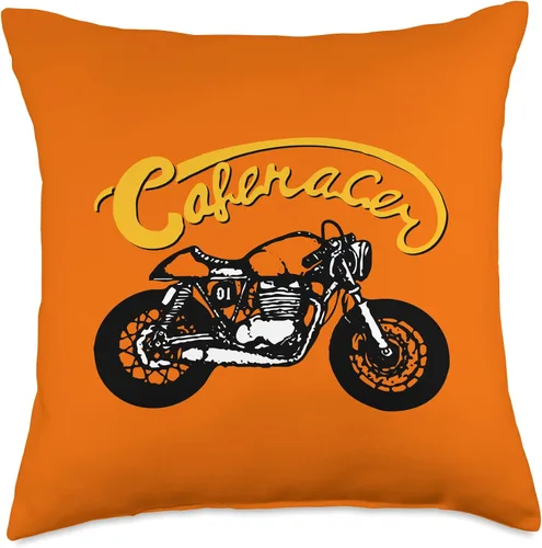 Miniatura 4 de American Cafe Racer Motorcycle Apparel and Merch Cafe Racer Biker Men Women Adult Teens Boys Girls Kids Youth Throw Pillow, 16x16, Multicolor