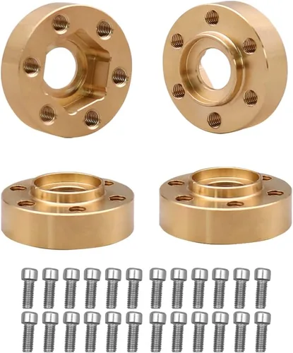Miniatura 7 de 4 unidades de ruedas Beadlock de 1.9 y 2.2 pulgadas, adaptadores anchos de cubo de rueda hexagonal de 0.472 in para actualizaciones de oruga RC Negro