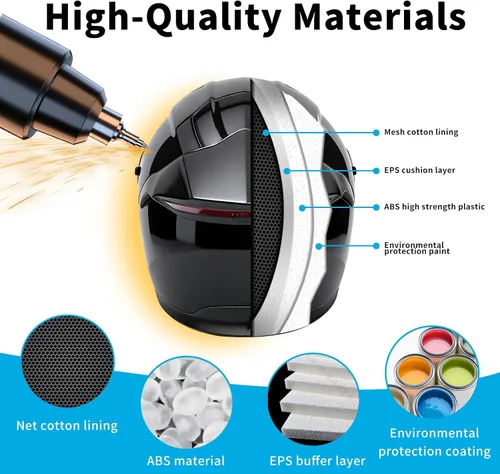 Miniatura 3 de Cascos modulares Bluetooth para motocicleta con luces traseras, certificado por DOT, doble visera, cascos de cara completa para hombres y mujeres
