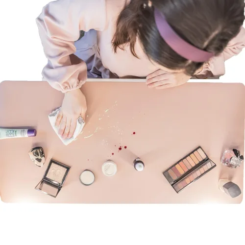 Tapete de maquillaje para protector superior de tocador, cubierta de mesa de trabajo, impermeable, a prueba de aceite, a prueba de polvo, suave y
