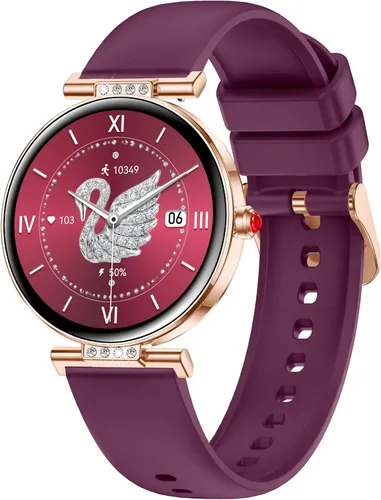 Yihou Relojes inteligentes para mujer, rastreador de actividad física, reloj de fitness con monitor de frecuencia cardíaca, monitoreo del sueño, Rojo