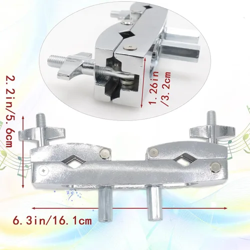 Miniatura 4 de CashBeat - Soporte ajustable para platillos de acero inoxidable plateado Quick Release Drum Cymbal Stand Clamp with Adjustable Angle, Multi-Clamp