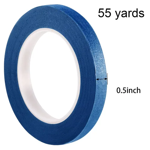 Miniatura 2 de Chuangdi 1/2 pulgada de ancho x 55 yardas, cinta de dibujo de pintor azul multiusos cinta adhesiva para álbumes de recortes (1 rollo)