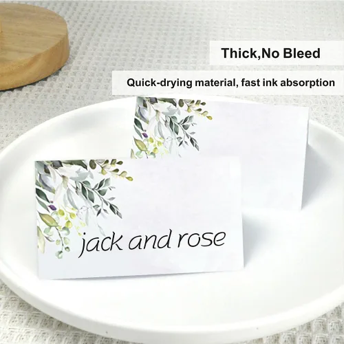 Miniatura 3 de Paquete de 120 tarjetas de lugar con patrón de acuarela, tarjetas de asiento para mesa de mesa, bodas, banquetes, cenas, tarjetas de nombre