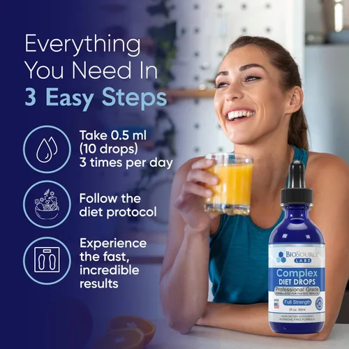 Miniatura 4 de BioSource Labs Gotas de dieta complejas: las mejores gotas naturales para hombres y mujeres (paquete de 2 botellas) - Suministro para 60 días